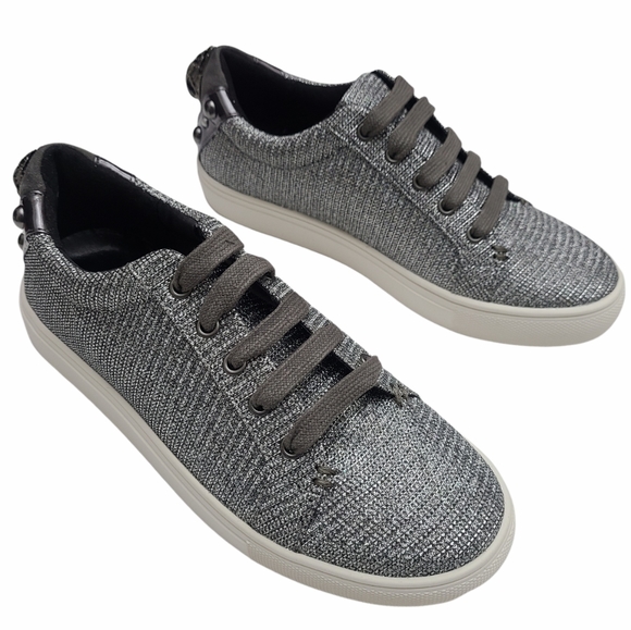 Kurt Geiger London Ludo Metallic Crystal Trainers - Picture 5 of 12